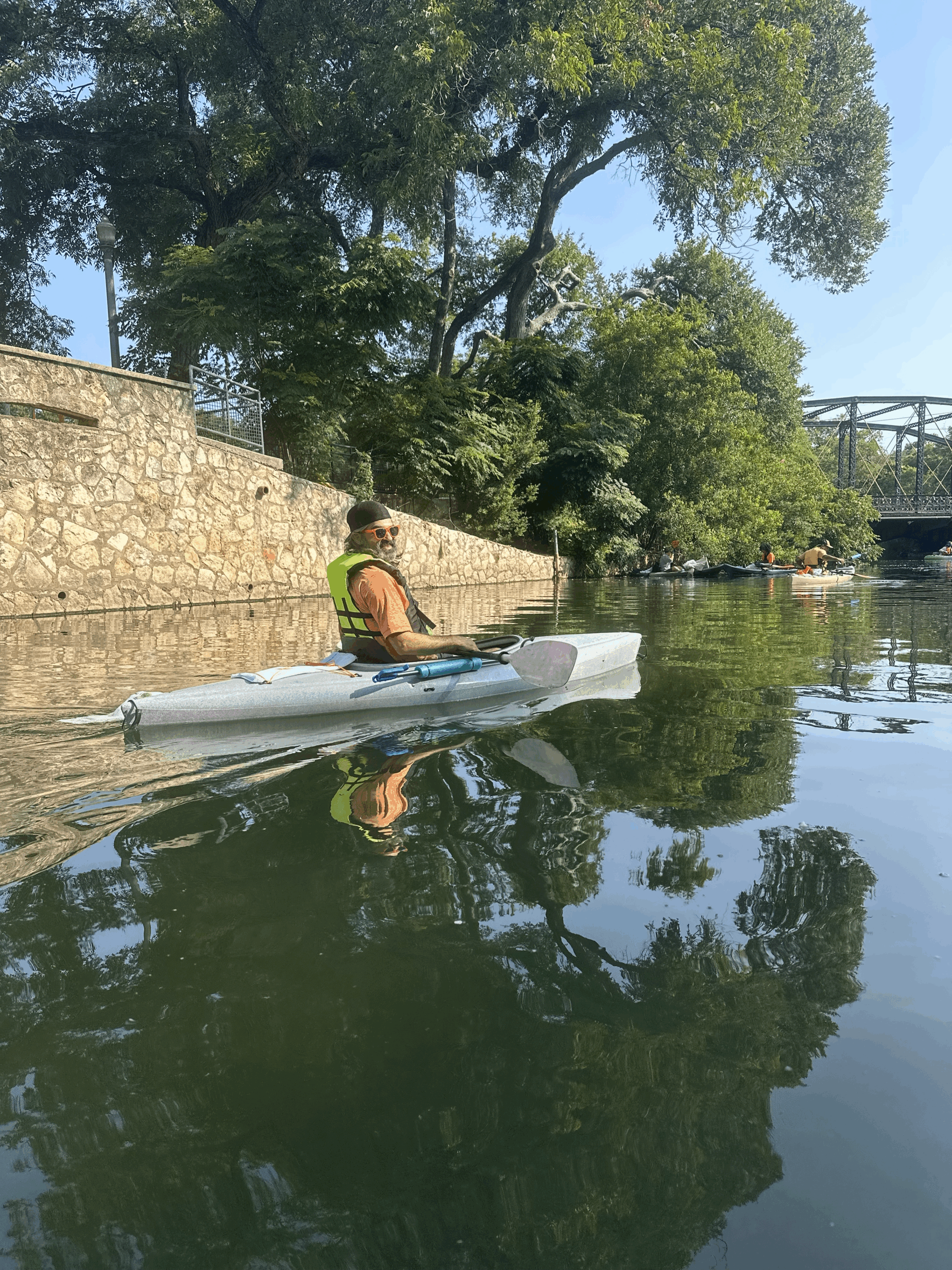 volunteer in kayak