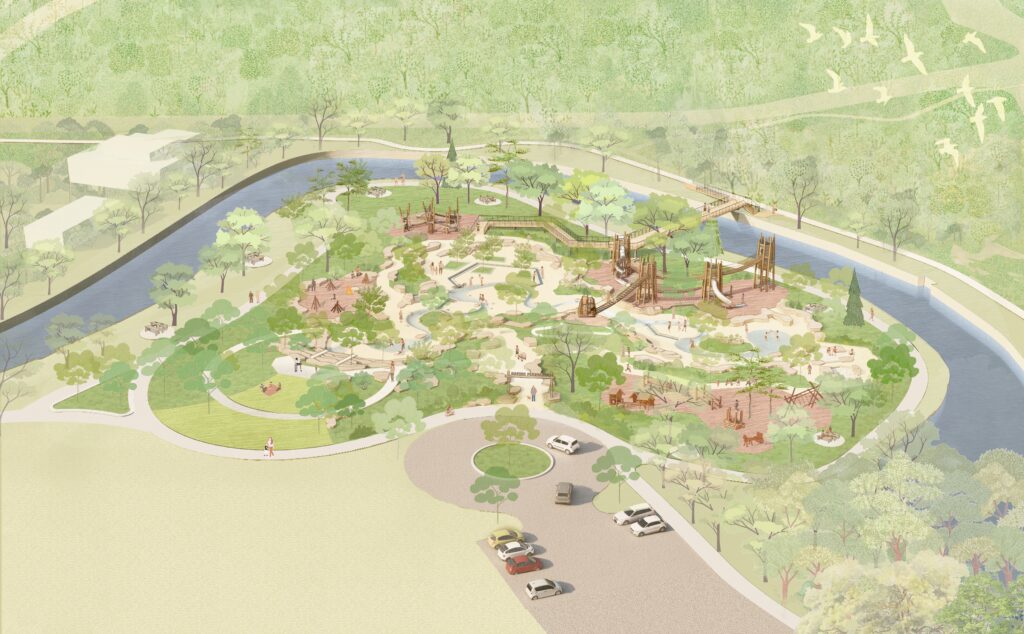 aerial perspective of nature playscape