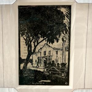 alamo wood block art